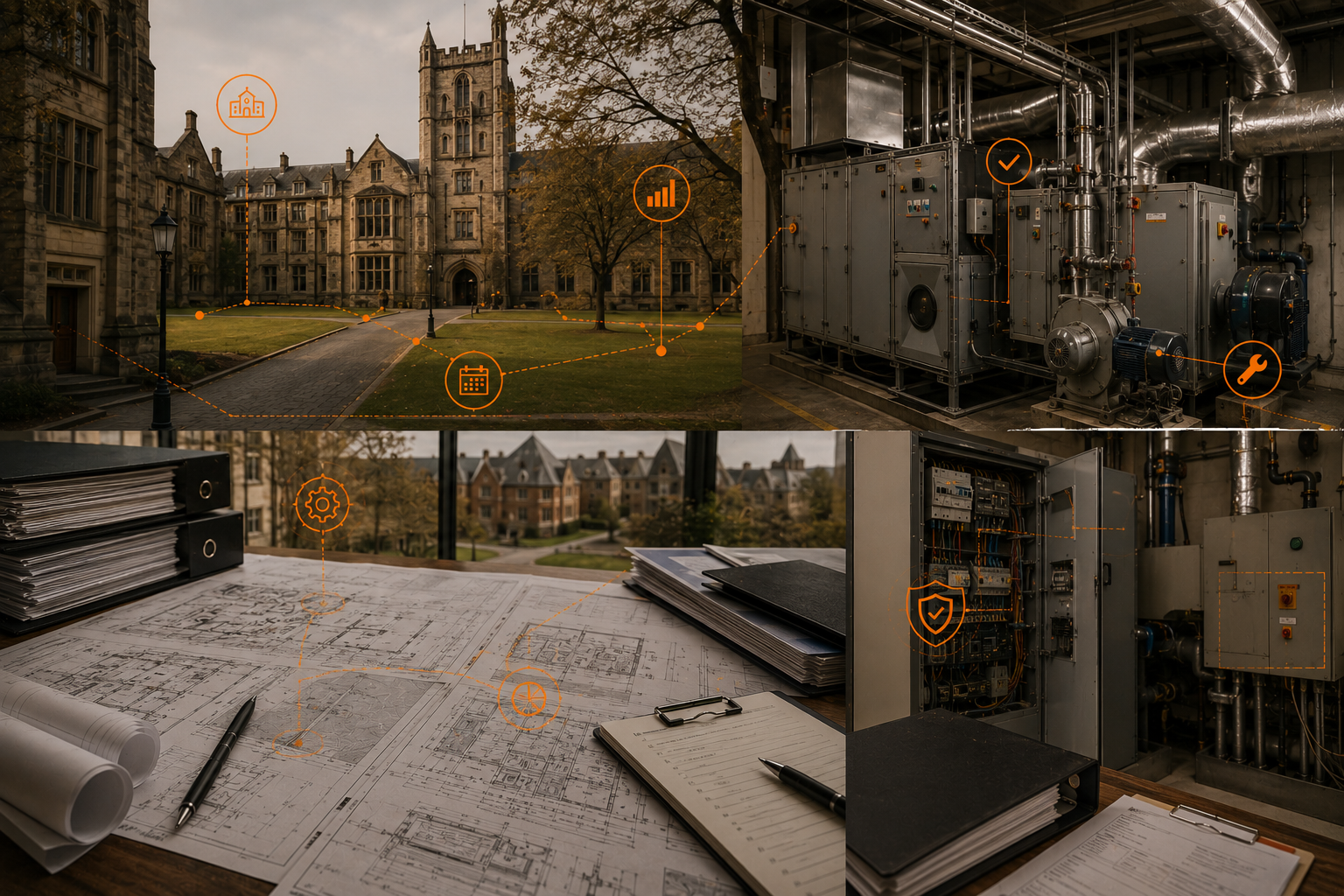 University campus estate operations and lifecycle planning scene