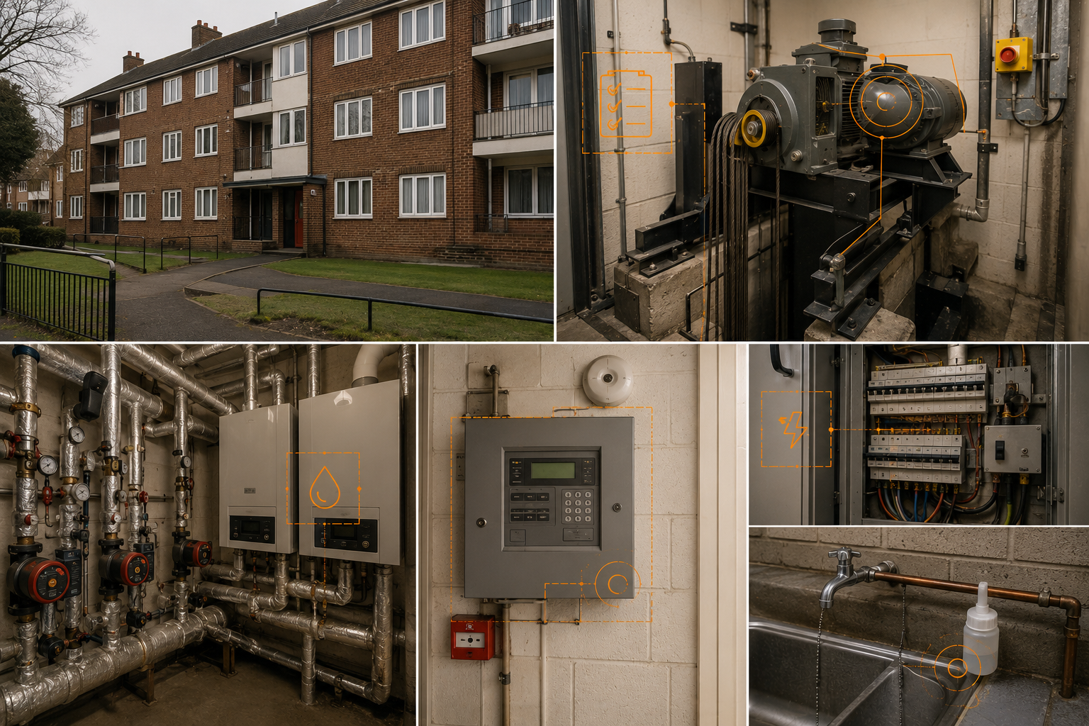 Housing association communal plant and resident safety assets
